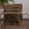 Koc 200x220 cm ciemnobrązowy miękki w dotyku z wytłaczanym wzorem 3D CINDY 6 Design 91