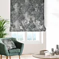 Roleta rzymska srebrno niebieska z miękkiej, welwetowej tkaniny w duży wzór ornamentowy Italissima Eva Minge
