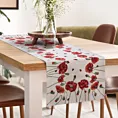 Bieżnik na stół naturalno, czerwony 40x100 cm gobelinowy zdobiony motywem maków