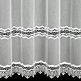 Tkanina firanowa matowa markizeta, z dwoma pasami gipiurowego haftu