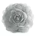 Okrągła poszewka o średnicy 40 cm srebrna z ozdobnym kwiatem 3D FLORES 6