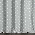 Zasłona szyta na taśmie 8 cm srebrno kremowa dwustronna, z wzorem w grochy