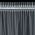 Zasłona welwetowa grafitowa, troczek w zestawie140x300 cm taśma - ANTARA