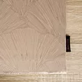Bieżnik na stół beżowy 40x140 cm welwetowy GOJA z błyszczącym nadrukiem w formie liści miłorzębu PIERRE CARDIN