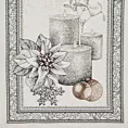 Obrus popielato, srebrny 100x100 cm gobelinowy CANDL zdobiony wzorem świątecznym