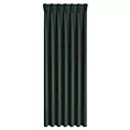 Zasłona ciemnozielona z tkaniny welurowej 280x260 cm szerokość po zmarszczeniu flex 1:2 Dora