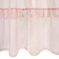 Firana różowa z błyszczącą moherową nicią zdobiona falbanami 140x250 cm przelotka ARIANA DIVA LINE