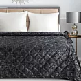Narzuta welwetowa czarna 220x240 cm pikowana metodą hot press z błyszczącym nadrukiem BLINK 6 Eurofirany Premium