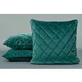 Poduszka 50 x 50 cm ciemnoturkusowa pikowana we wzór karo z ozdobną wypustką na brzegach VELVET 28