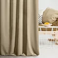 Zasłona szyta na flexach ENYA jasnobrązowa z miękkiej półmatowej tkaniny welwetowej