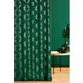 Zasłona szyta na taśmie 5 cm zielona z tkaniny welwetowej z geometrycznym błyszczącym nadrukiem
