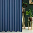 Zasłona szyta na taśmie 5 cm granatowa z gładkiej tkaniny zaciemniającej typu dimout wykończona obciążnikiem