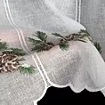 Tkanina firanowa zazdrostka z etaminy zdobiona świątecznym haftem z akcentem zimowym
