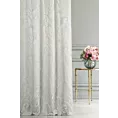 Zasłona szyta na taśmie 5 cm AURORA kremowa z pięknym malarskim wzorem roślinnym