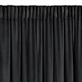 Zasłona welwetowa czarna zdobiona falbanami i lśniącymi akcentami 140x270 cm taśma - CARLI
