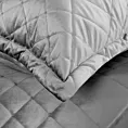 Narzuta welwetowa srebrny 220x240 cm z geometrycznym przeszyciem RIA 6