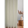 Zasłona szyta na taśmie 5 cm kremowa z miękkiej tkaniny welwetowej z efektem kreszowania, wykończona obciążnikiem