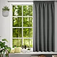 Zasłona grafitowa z matowej gładkiej tkaniny 140x175 cm taśma - RITA