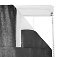 Roleta rzymska ELITE czarno srebrna miękka, welwetowa, typu BLACKOUT 100% zaciemniająca, z połyskującym nadrukiem, o gramaturze 400g/m2