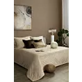 Narzuta welwetowa kremowa 170x210 cm z geometrycznym przeszyciem RIA 6