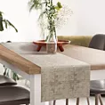 Bieżnik na stół złoty 40x140 cm COLETTE z mieszanki włókien zdobiony przecieranym wzorem