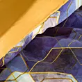 Pościel 220x200 cm bawełniana kolor fioletowy, musztardowy z geometrycznym wzorem w ozdobnym pudełku VITRAGE