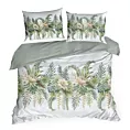 Pościel 220x200 cm bawełniana kolor biały, zielony z wzorem roślinnym SPRING 30