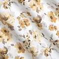 Zasłona biało, beżowa w kwiaty, zaciemniająca 140x250 cm przelotka - CAREN