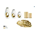 Wazon ceramiczny MIRA z otworem biało-złoty