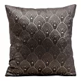 Poszewka na poduszkę 40x40 cm grafitowa ze złotym nadrukiem w stylu art deco AGNES DESIGN 91