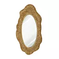 Lustro w ceramicznej złotej ramie z wytłoczeniami