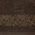 Ręcznik kąpielowy 50x90 cm bawełniany kolor brązowy z żakardową bordiurą 480 g/m2 NIKA