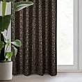 Zasłona czarno, szampańska zdobiona nadrukiem geometrycznym 140x250 cm przelotka - SEMI