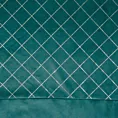 Zasłona turkusowo, srebrna z ozdobnym pasem z geometrycznym nadrukiem w górnej części z welwetu 140x250 cm przelotka - HAZEL