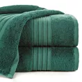 Ręcznik kąpielowy 50x90 cm bawełniany kolor ciemnozielony zdobiony bordiura w paski 550 g/m2 AURA