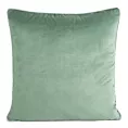 Poszewka na poduszkę 60x60 cm welwetowa kolor ciemnomiętowy o delikatnym połysku z ozdobną lamówką GAJA 2