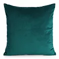 Poszewka na poduszkę 45x45 cm welwetowa, gładka ciemnoturkusowa o delikatnym połysku GAJA 1