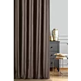 Zasłona szyta na taśmie 5 cm ciemnobrązowa z miękkiej półmatowej tkaniny welwetowej