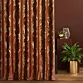 Zasłona szyta na taśmie 5 cm rudo złocista z tkaniny welwetowej ze złotym marmurkowym nadrukiem