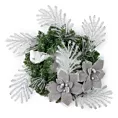 Wianek świąteczny ręcznie dekorowany SREBRZYSTA MAGIA ZIMY