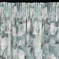 Zasłona stalowo, kremowa z motywem malowanych magnolii 140x270 cm taśma - GRACJA