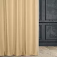 Zasłona szyta na taśmie 5 cm złoto jasnobeżowa z miękkiej półmatowej tkaniny welwetowej