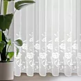 Firana biała z drobnej siateczki zdobiona haftowanymi kwiatami 350x250 cm przelotka NATALI