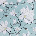 Tkanina zasłonowa o miękkim chwycie z nadrukiem magnolii