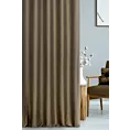 Zasłona szyta na taśmie 5 cm brązowa z miękkiej tkaniny z efektem melanżu