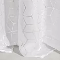 Dekoracja okienna biała zdobiona metalicznym nadrukiem z geometrycznym wzorem 140x250 cm przelotka - SEYLAN
