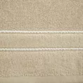 Ręcznik kąpielowy 70x140 cm bawełniany kolor beżowy z kontrastującymi paseczkami 500 g/m2 SIBEL