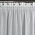 Firana biała  z etaminy zdobiona subtelnymi pionowymi pasami 140x280 cm taśma NASTIA