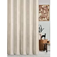 Zasłona szyta na flexach beżowa z tkaniny o szenilowej strukturze