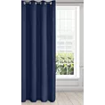 Zasłona granatowa z gładkiej matowej tkaniny zaciemniającej 135x250 cm przelotka - BLACKOUT